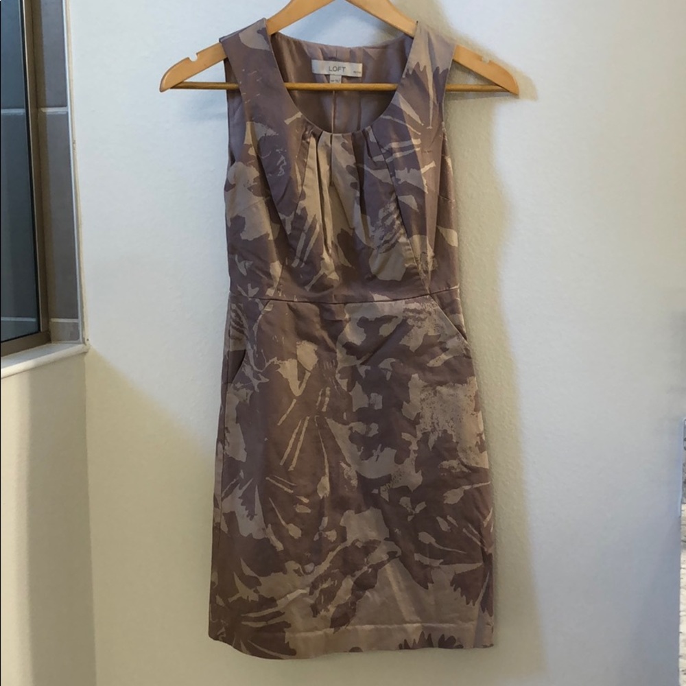 Ann Taylor LOFT 00P pink purple floral work dress